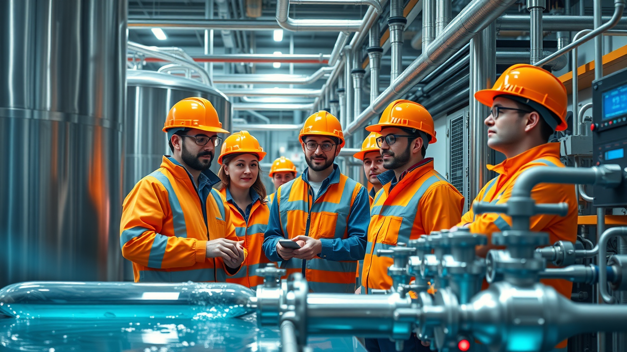modern industrial waste water treatment la verne - facility with advanced filtration and safety inspectors