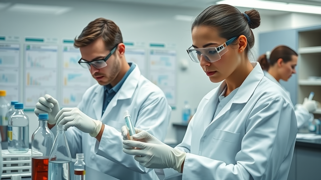 industrial waste water treatment la verne - laboratory technicians testing water quality in La Verne