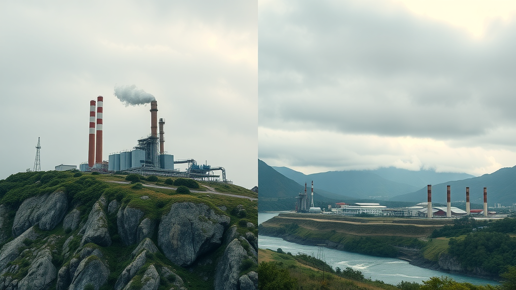 Comparison of industrial waste water treatment facility in upland vs. lowland terrain