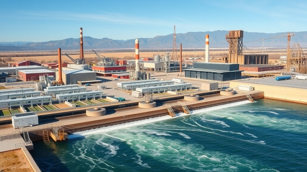 industrial waste water treatment la verne - factories in La Verne zone near water facility, with San Gabriel Mountains in background