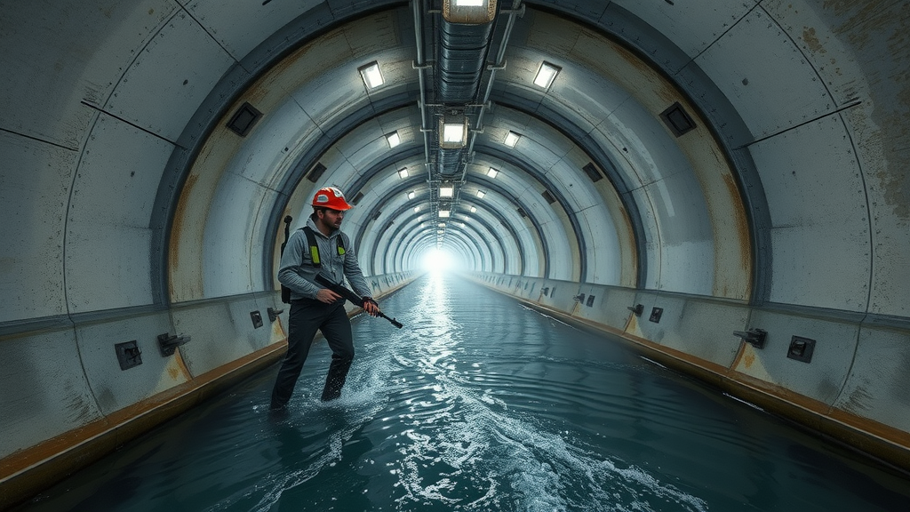Modern urban sewer infrastructure Riverside County, engineers with advanced inspection tools ensuring clean water quality