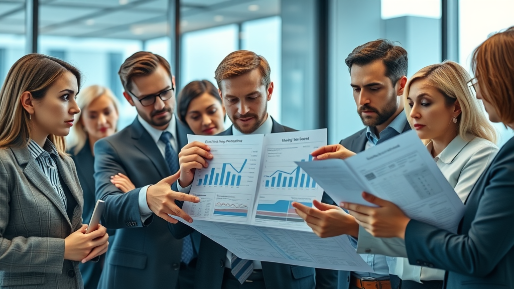 dramatic regulatory announcement, diverse business professionals analyzing California