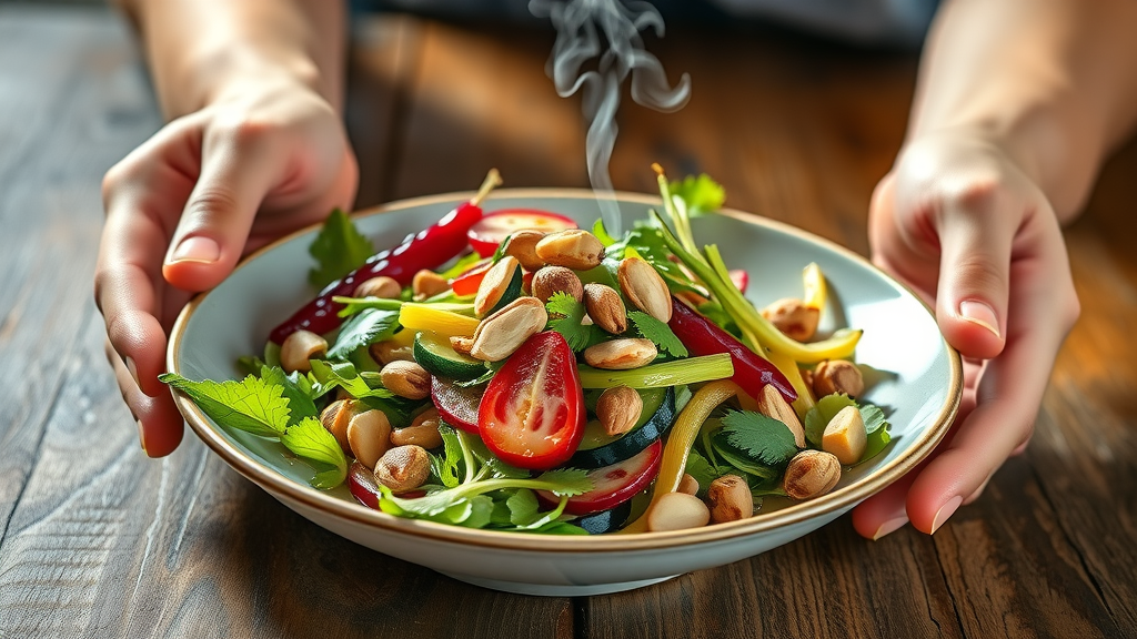 fresh alkaline-friendly meal vibrant vegetables nuts food beverage ph balancing