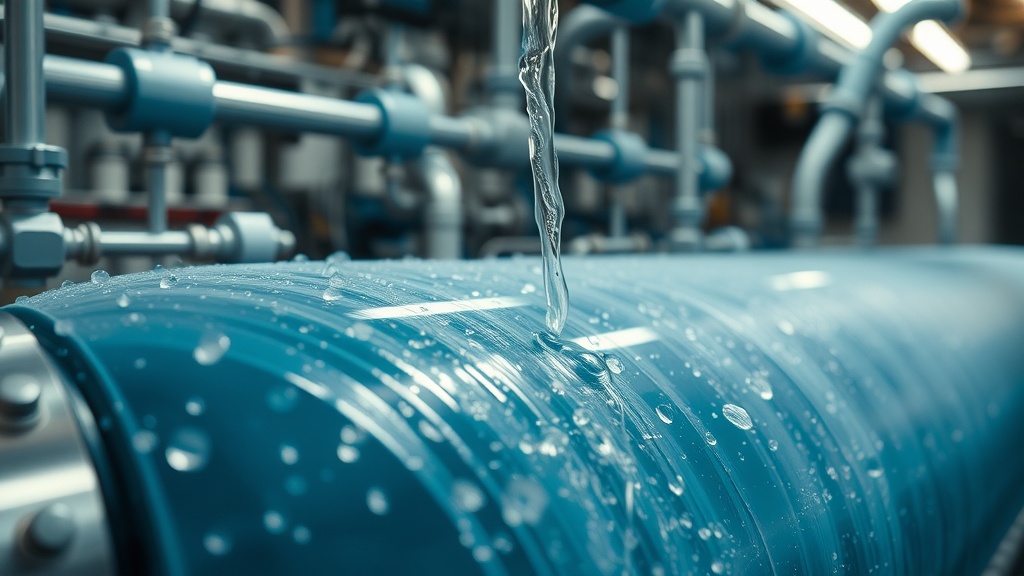 Close-up of advanced membrane filtration system for industrial waste water treatment Chino