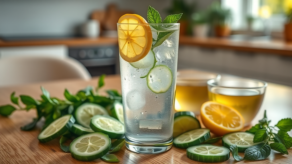 lemon infused water cucumber herbal tea drinks for ph balance