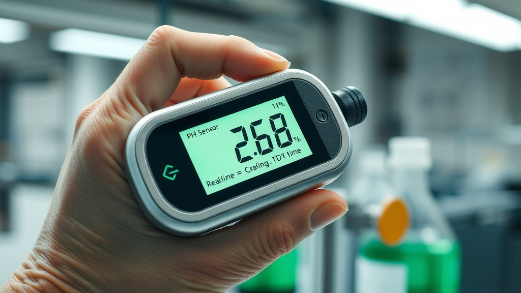 advanced digital pH sensor displaying real-time results for California mandate compliance
