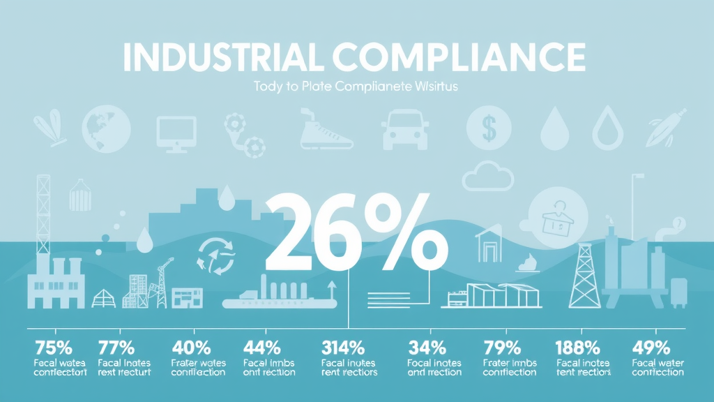Industrial wastewater compliance notification data visualization showing key statistics and regulatory factors