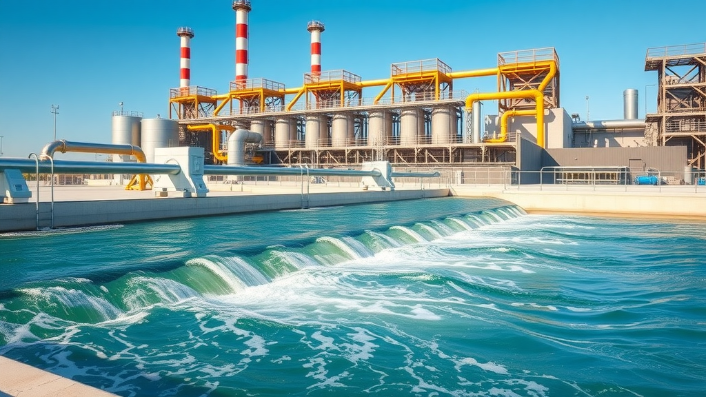 Modern industrial wastewater treatment plant operating in compliance with regulations
