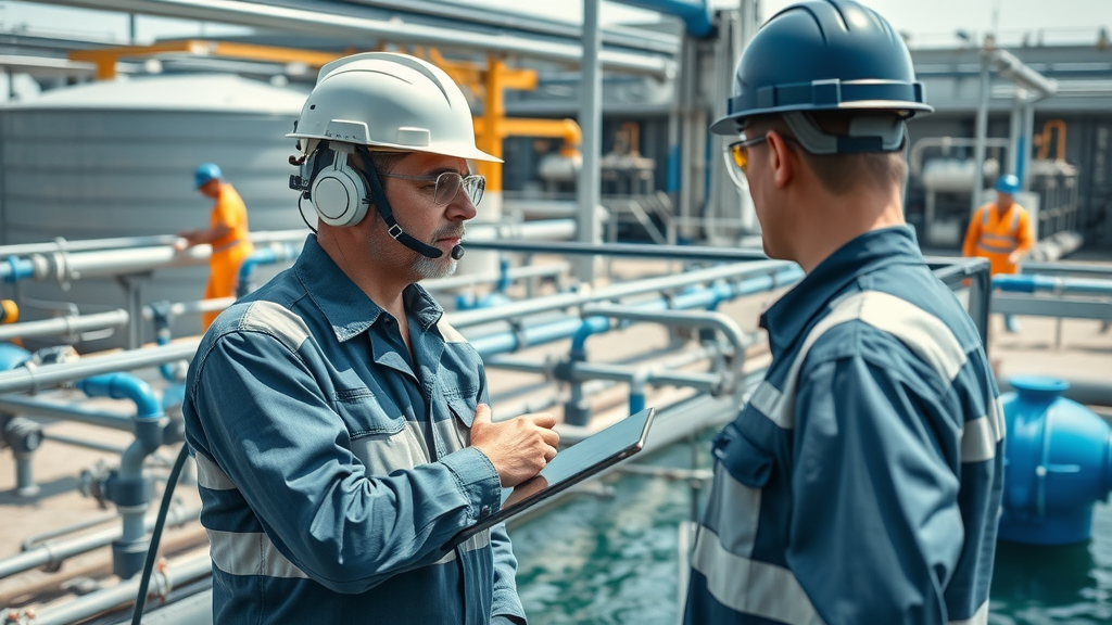 Industrial wastewater treatment plant with monitoring sensors enforcing industrial wastewater compliance