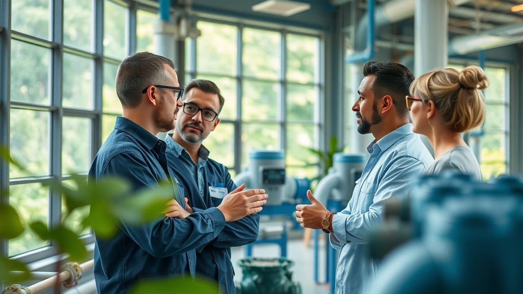Eco-friendly industrial facility monitoring digital water reuse systems for sustainable water management