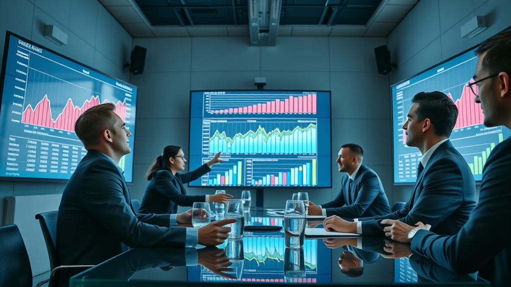 Executives analyzing market growth data relevant to industrial wastewater treatment trends