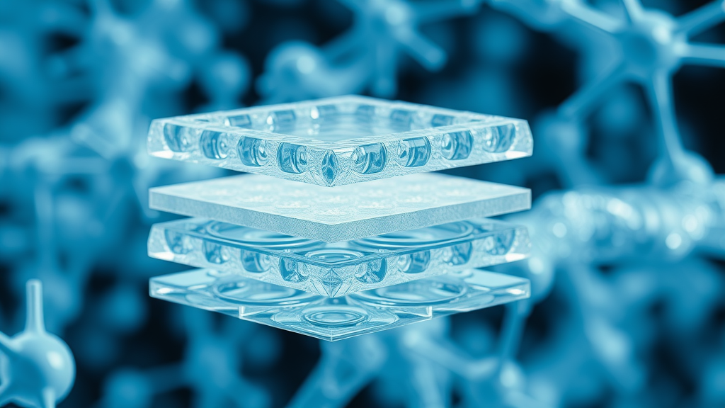 Close-up diagram of RO membrane showing salt ions being blocked and water molecules passing through