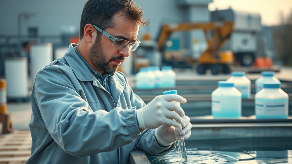 Professional regulator conducting water sampling to verify wastewater compliance roles as part of regulatory enforcement