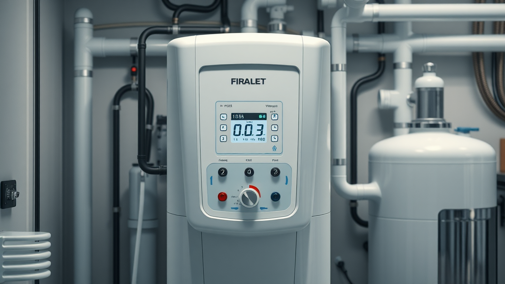 modern water disinfection system with operational control panel and sleek design